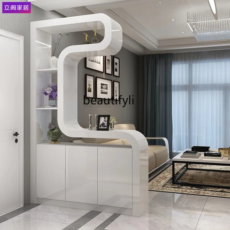 

Nordic entrance cabinet partition cabinet enters the door, multi-functional foyer cabinet simple and modern partition