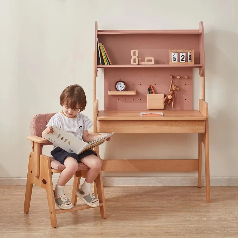 Custom modern children's wooden writing study table with drawers