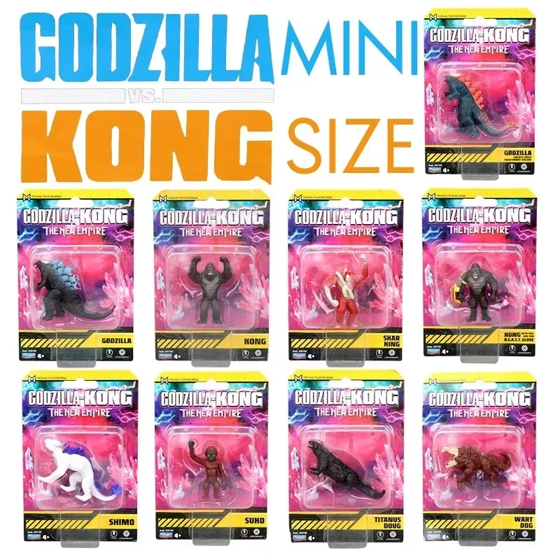 PlayMates Godzilla Vs Kong Gojira New Empire 2024 Mini-size Skar King Shimo Doll Figures Model Boys Kids Birthday Collectible