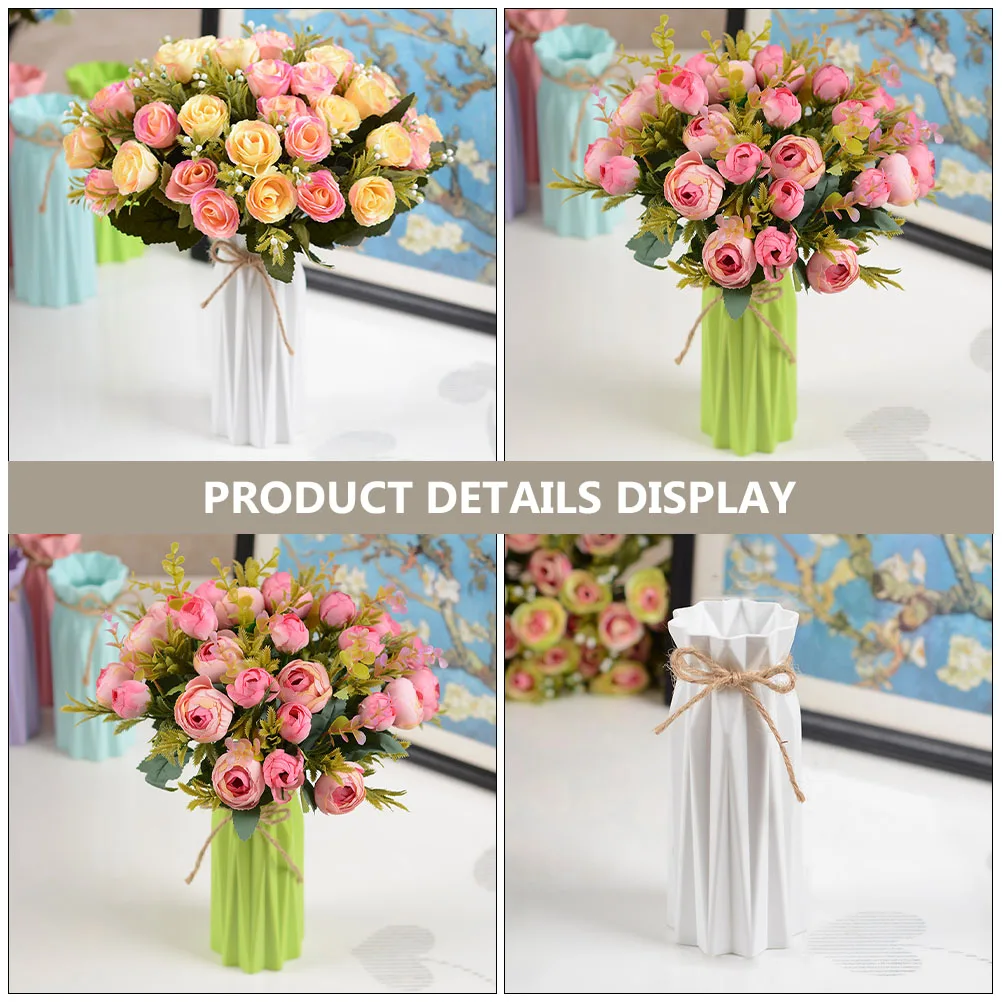 

Plastic Vase Flower Arrangement Container Creative Paper Folding Design nament Colorful Craft Beautiful Fashion Home