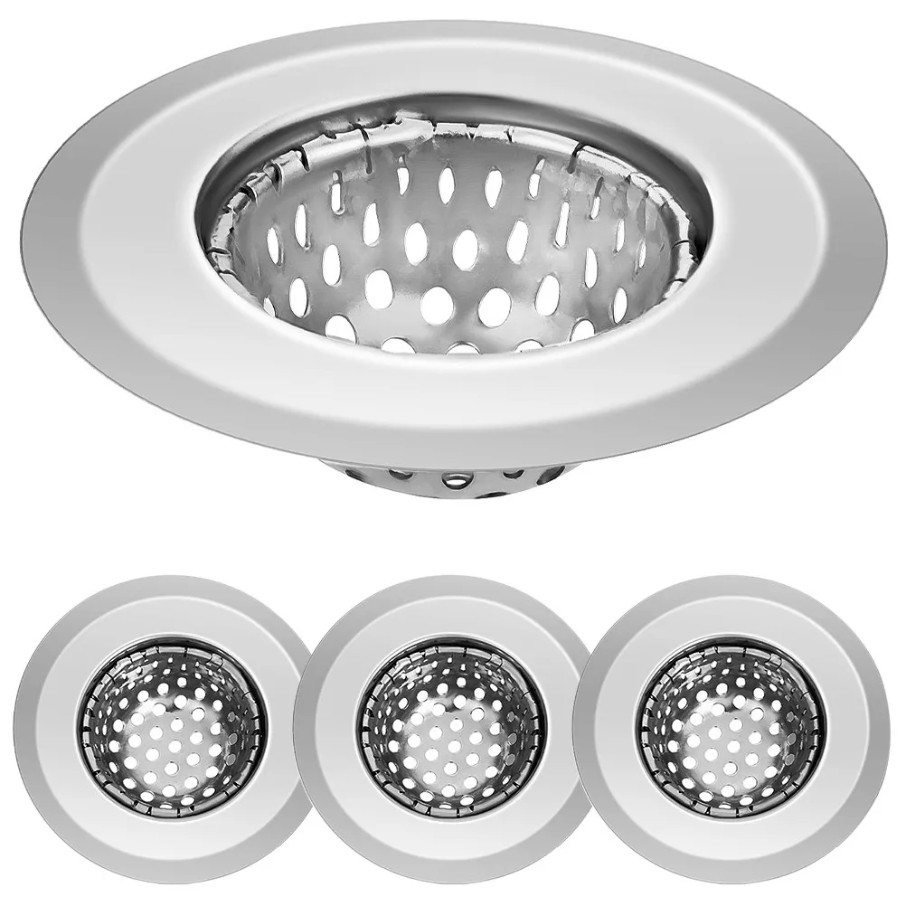 

Набор из 4 фильтров-сеток для кухонной раковины из нержавеющей стали с плотной фильтрацией для предотвращения остатков еды и жира