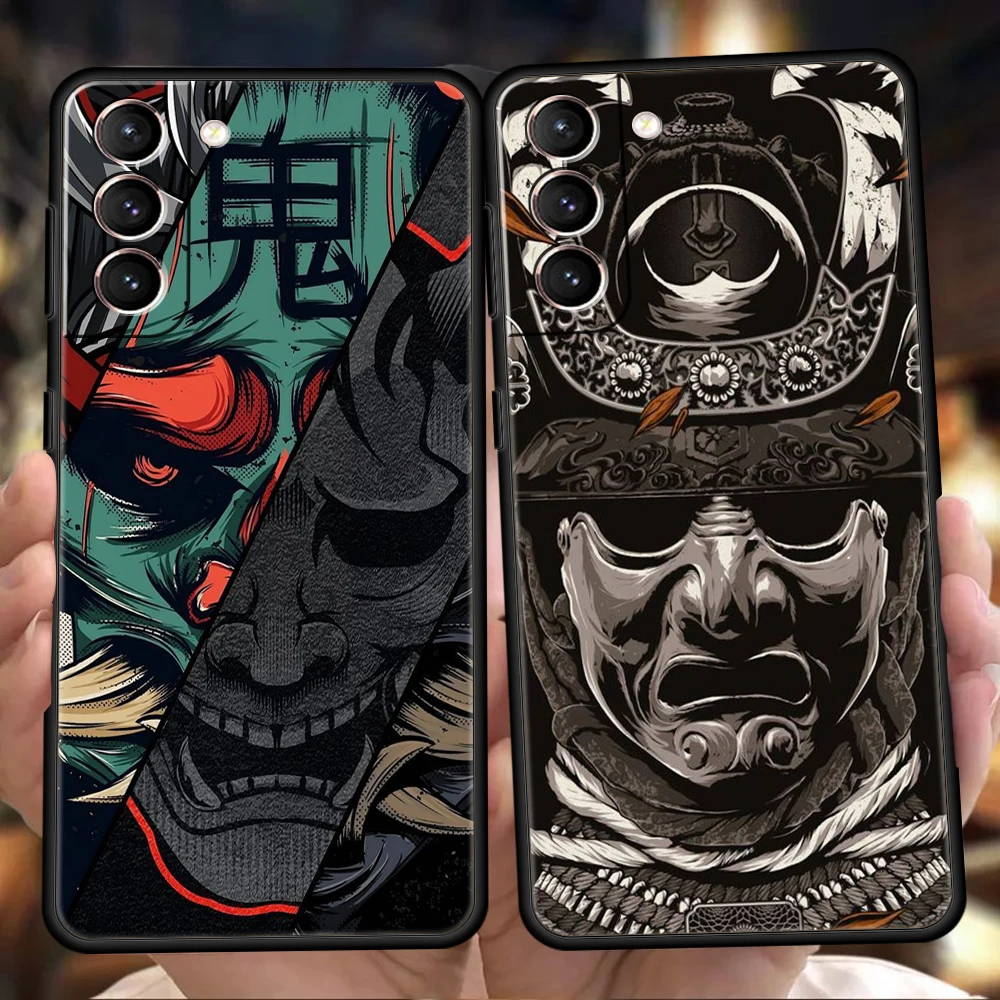 Coque de téléphone samouraï Hannya Mask Ghost, étui souple en TPU pour Samsung Galaxy S25 S24 S23 S22 Ultra S20 S21 FE 5G S10 S9 Plus S10E