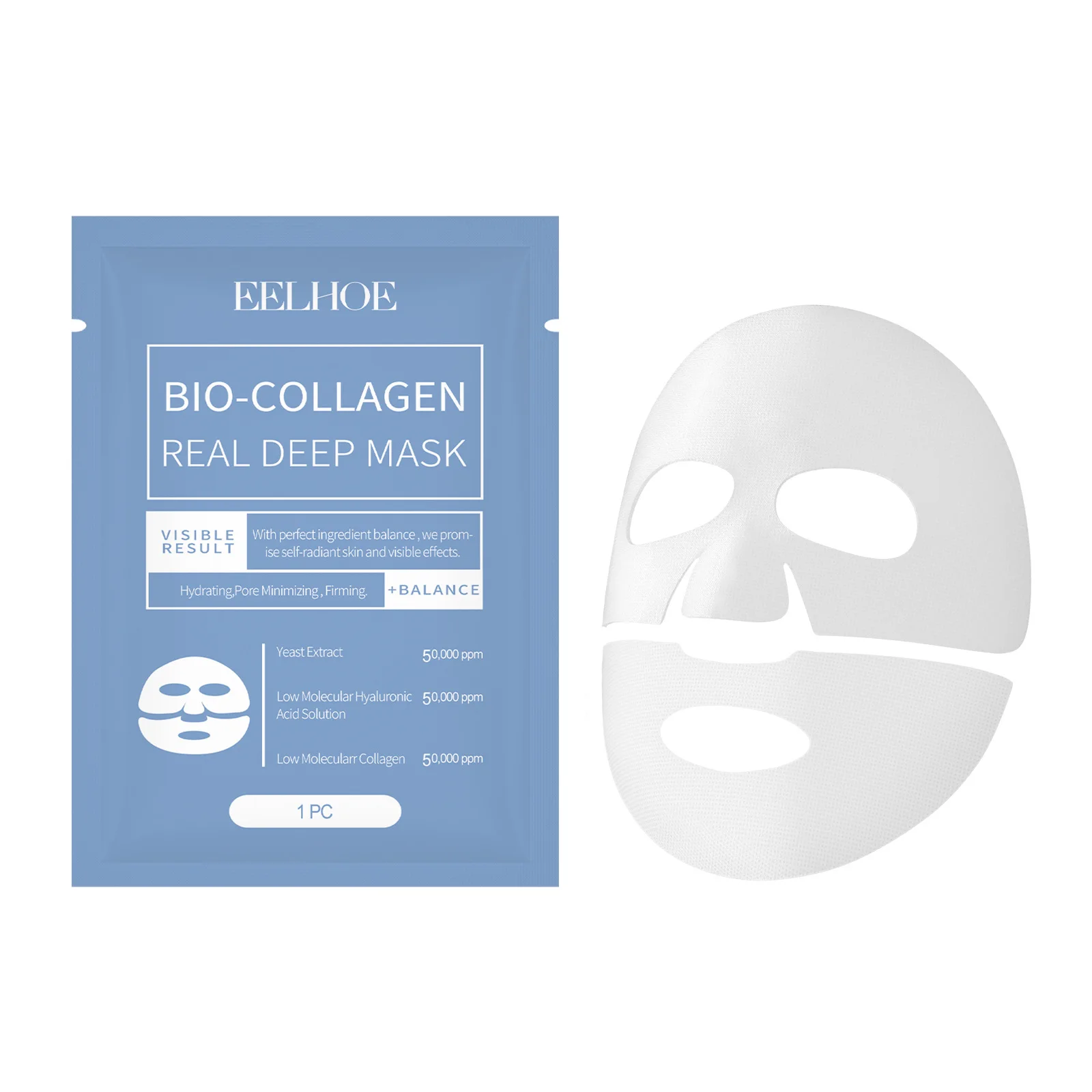 EELHOE Bio Collagen Face Mask Brightening Firming Face Lifting Pore Shrinking Repair Skin Care Moisturizing Face Hydration Mask