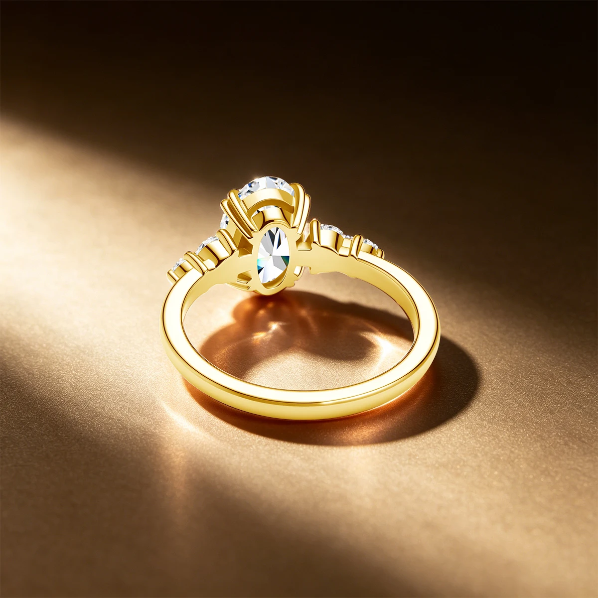 1,5 Karat 925 Sterling Silber Prachtvoller Glänzender Ovaler Moissanit-Ring für Damen, Verlobungs- und Hochzeits-Halb-Ewigkeitsring mit Zertifikat – Detail 6
