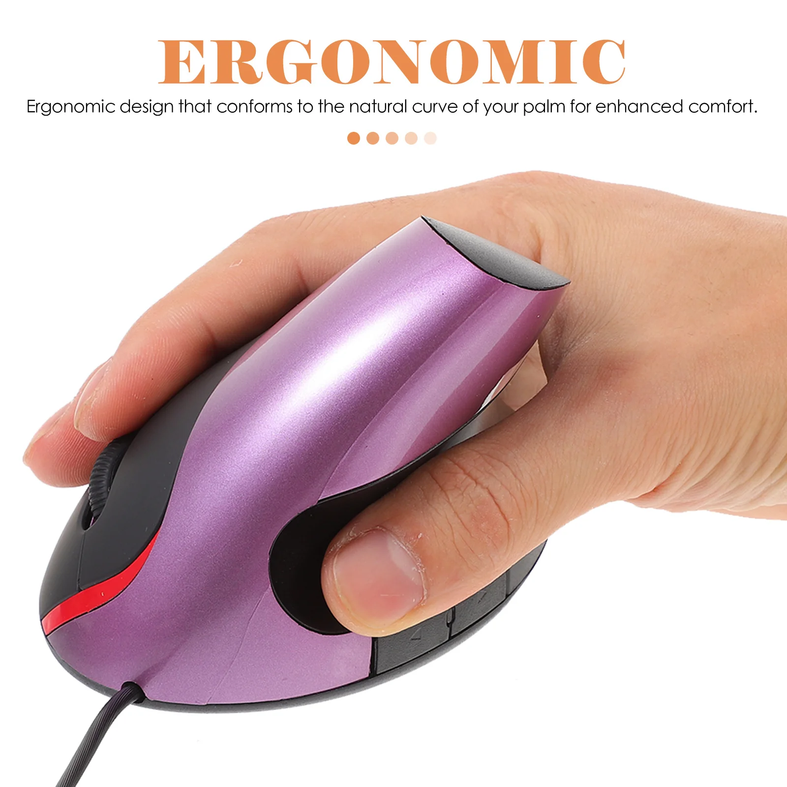 

Вертикальная USB-мышь, 5-кнопочная проводная эргономичная защитная мышь для запястья, офисная компьютерная мышь для ноутбука для эффективной работы