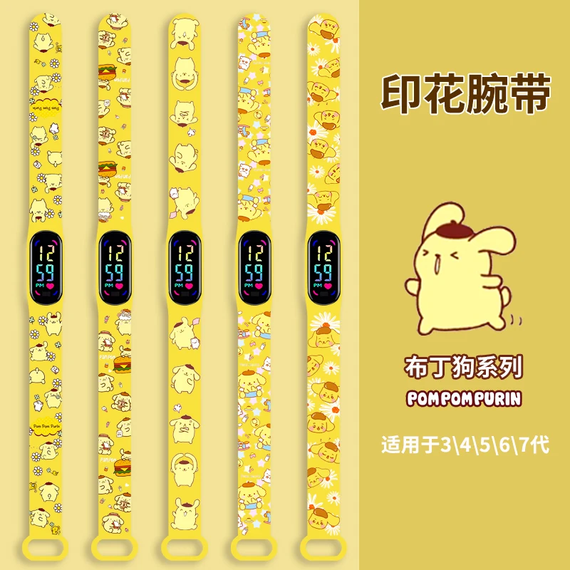 Sanrio-reloj electrónico con estampado de gato Mary, pulsera inteligente con pantalla táctil Led, figura de Anime, estudiante