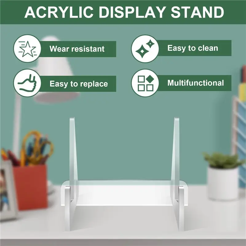 HOTTURE Vinyl Record Storage Holder Acrylic Record Display Stand Portable Book Display Stand - view 4