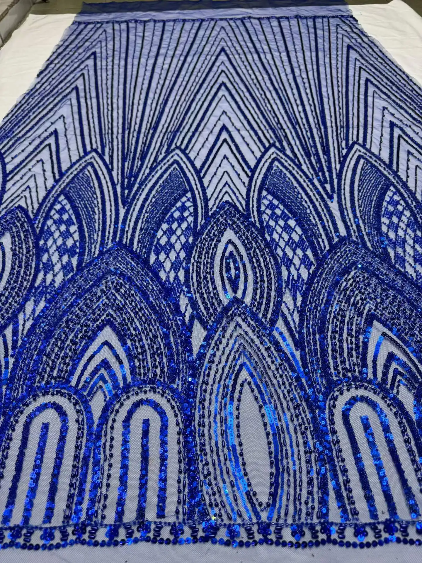 

Madison Luxury African Handmade Beaded Sequins Lace Fabric 2026 Exquisite French Tulle Mesh Lace Fabric for Party Dresses 5 Y