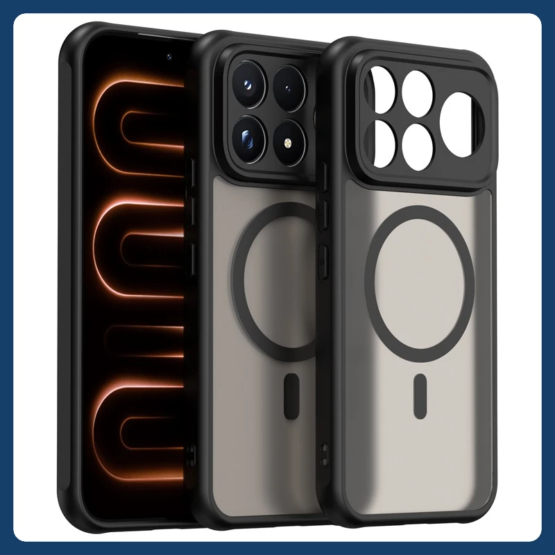 Case For Xiaomi Redmi K100 Pro Max ELVEV Magnetic Translucent Frosted Matte PC+Soft TPU Skin-Friendly Waterproof Cover