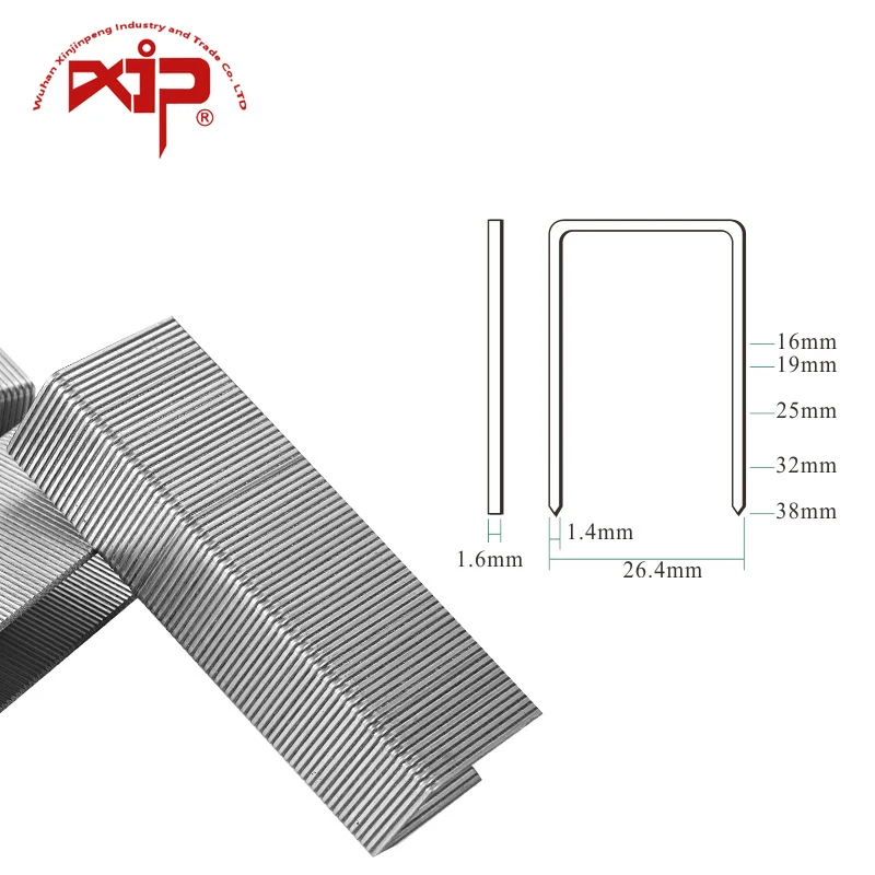 

Staples 26mm Wide Crown Series U Type Nails Wood Fastener Furniture Nails Pneumatic Gun Sofa Pins Galvanized Staple in U Type