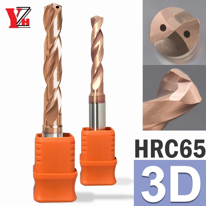 

YZH 3D D3.3-D20 HRC65 Carbide Twist Drill With External Cooling Or Internal Cooling Solid Tungsten Steel CNC For Hard Metal