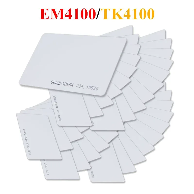10-100 Pcs TK4100 EM4100 RFID 125kh Smart Entry Access Proximity Card Access Control Proximity ID Tag Chip Token, Read-Only
