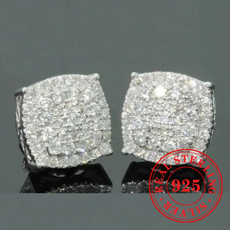 Huitan 925 Sterling Silver Luxury Stud Earrings Noble Brilliant CZ Ear Accessories for Women Attractive Wedding Party Jewelry