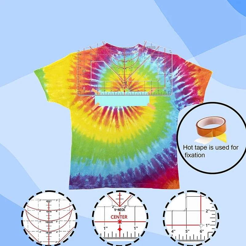 T61C_Tshirt Ruler Guide for Vinyl Alignment, with Heat Tape