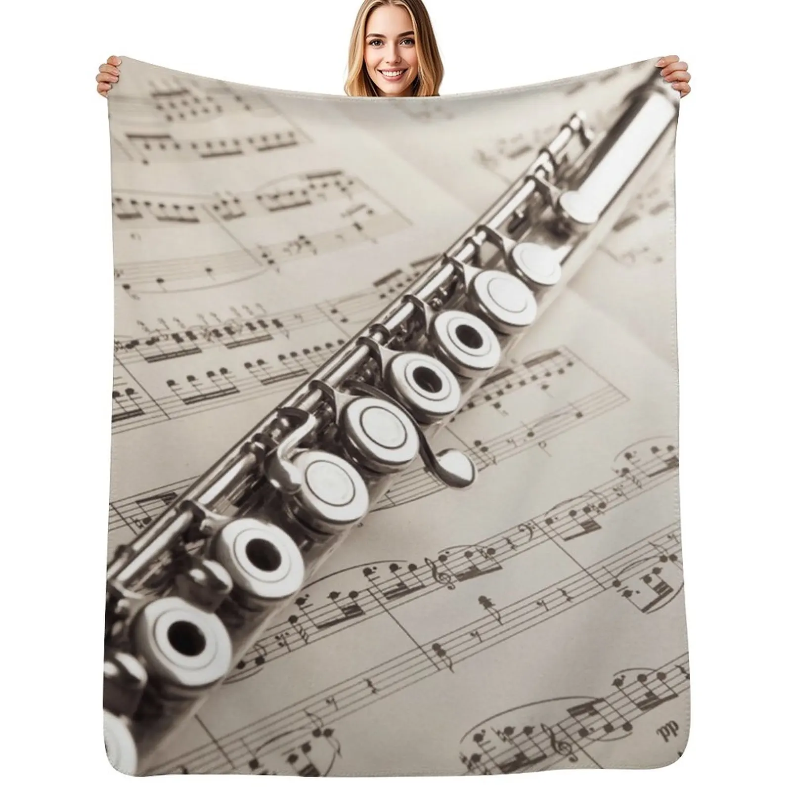 FLUTE WALLPAPER Throw Blanket Quilt Hair anime christmas gifts Soft Thermals For Travel Blankets