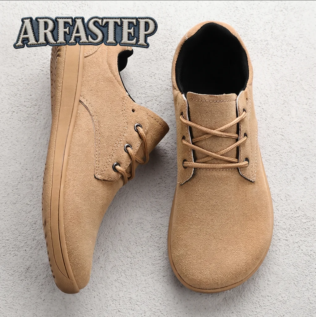 

Barefoot Men's Sneakers Wide Ball Toe Box Nose Feet Minimalist Cow Suede Leather Upper Casual Shoes Footwear For Man
