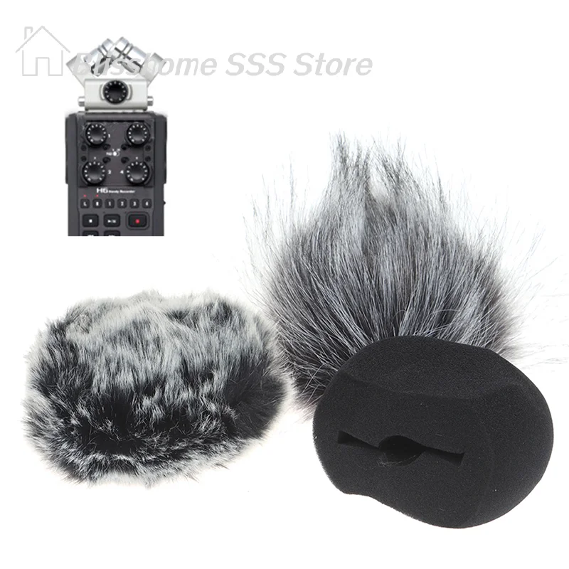 【S】1 Peça Protetor de Microfone de Espuma Peludo (Windscreen) para Gravador ZOOM H5 H6 - Áudio Profissional para Estúdio Doméstico