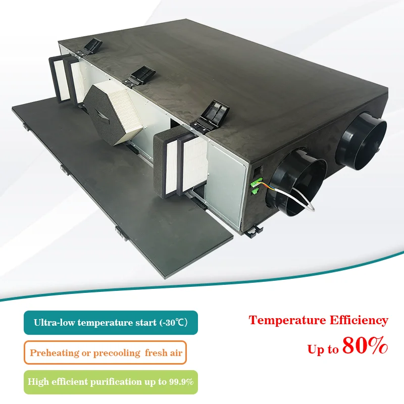 -30°C Certified Ceiling ERV: Air To Water Heat Pump Preheating Precooling, Bypass Summer Mode, 99.9% Purification