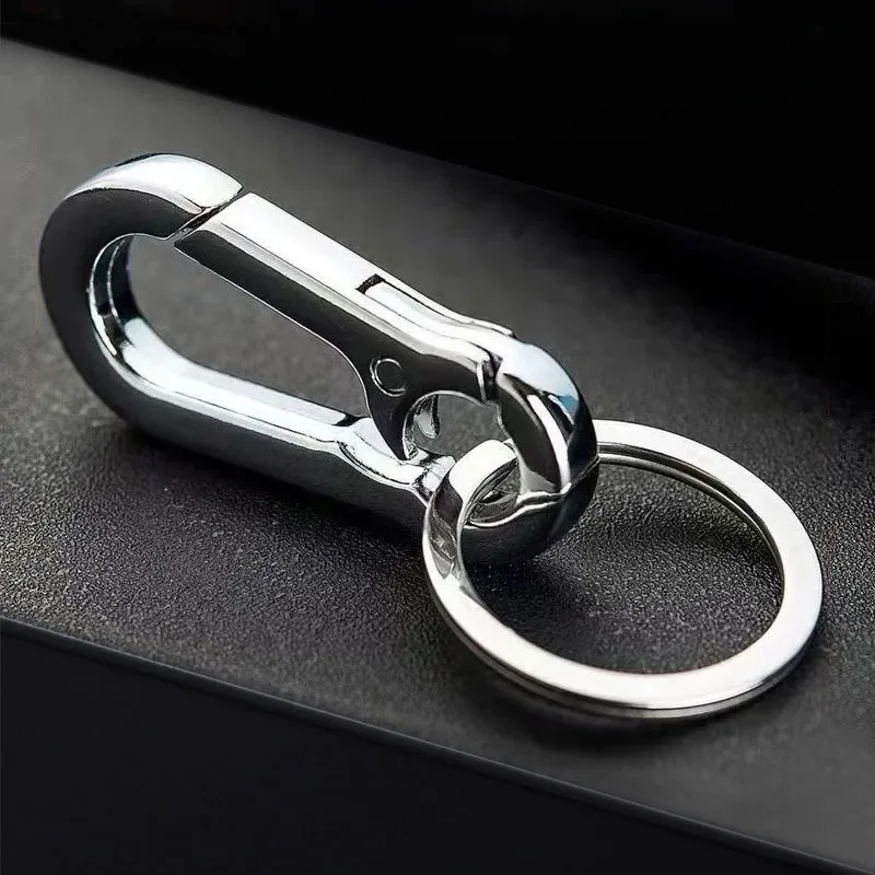 

Zinc Alloy Car Key Chain Anti-Lost Keychain With KeyRing Simple Gourd Buckle Carabiner Keychain Auto Waist Belt Clip Holder