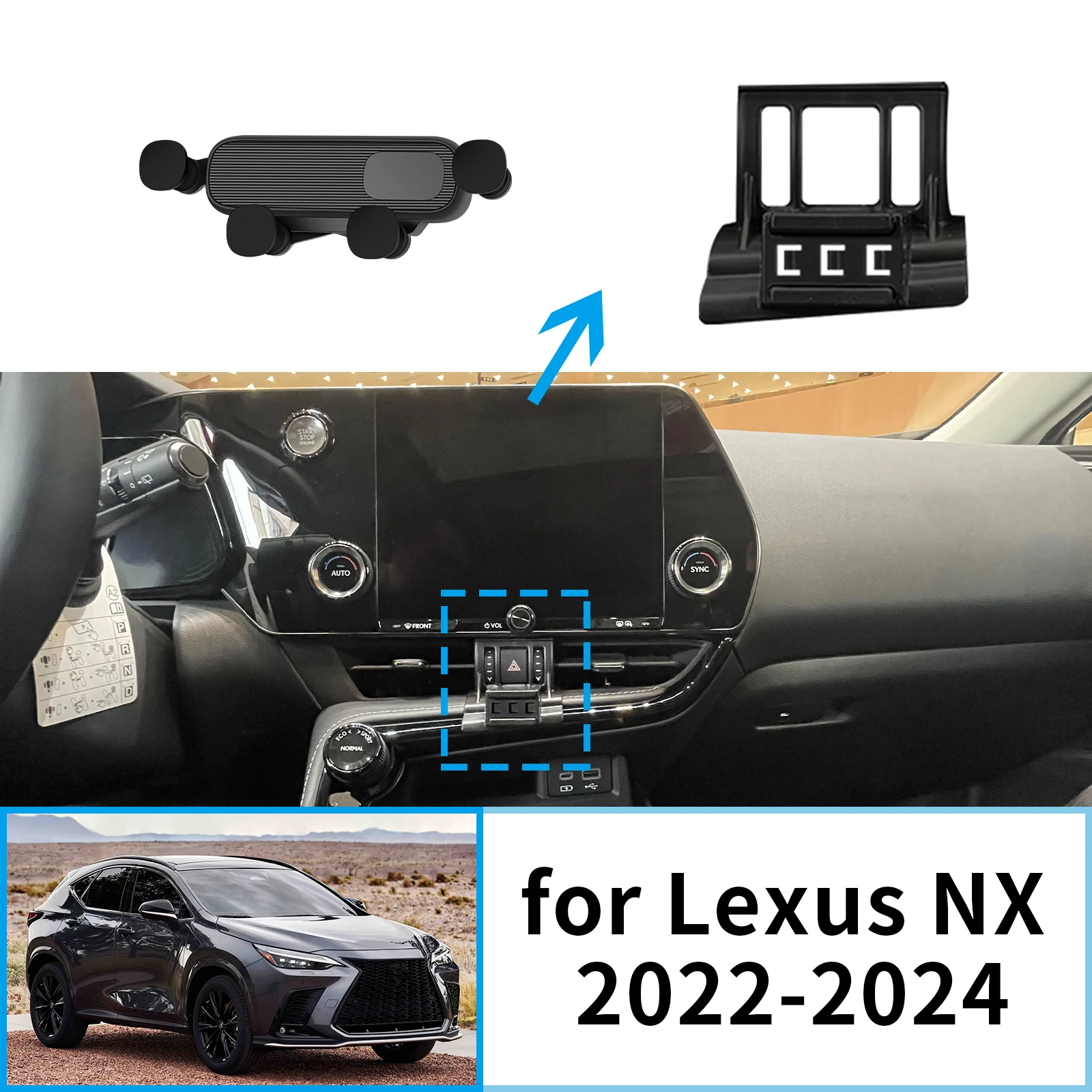 

for Lexus NX 2022 2023 2024 Car Mobile Phone Holder GPS Bracket Navigation Stand Auto