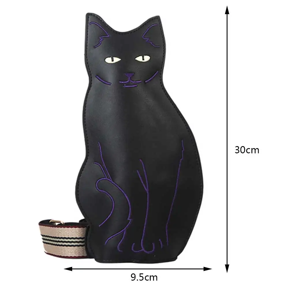 2024 New Designer Vintage Chest Waist Women Bag Cute Cartoon Cat Shape Shoulder Casual Crossbody Bag Purse Waterproof