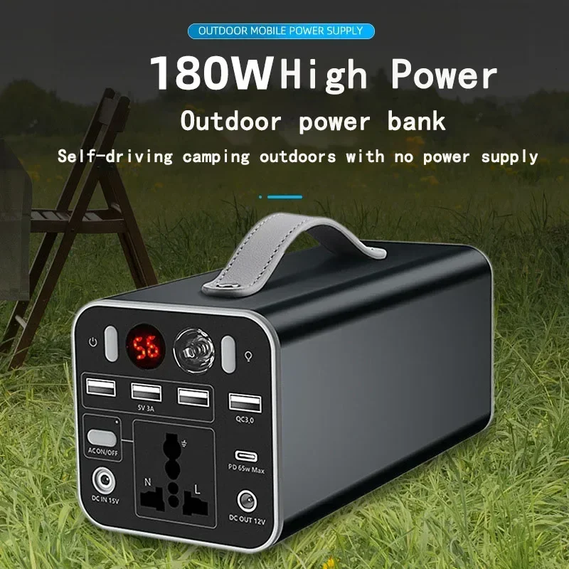 45000mAh Portable Power Bank Station 180W 110V/220V Emergency Outdoor Power Supply Powerful External Battery For Camping Laptop