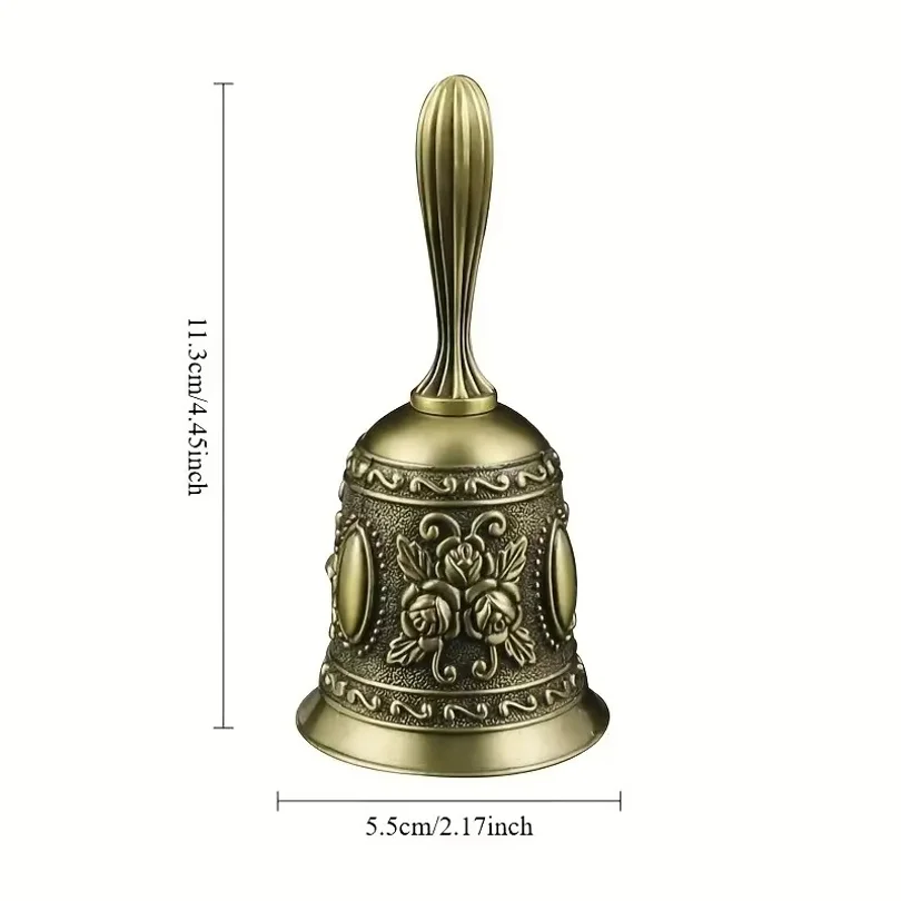 Vintage Bronze Bell Multipurpose Metal Craft Bell with Ringing Tone Decorative Bell for Funeral Religion Ceremony Home Decor