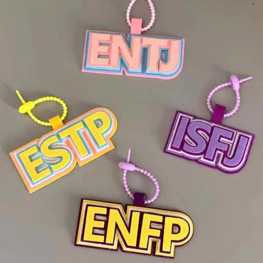 Sweet Letter MBTI Key Chain Colorful Styles Keyring Non-woven Pendant Charms Bag Pendant 16 Type Personality Key Chain Women