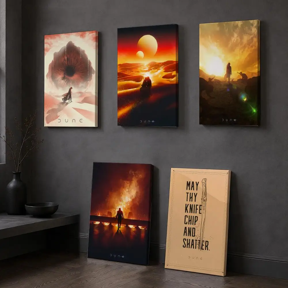 Classic Movie D-Dune Framed Wall Painting Wooden Framed Canvas Poster Wall Art HD Waterproof Print Home Decor