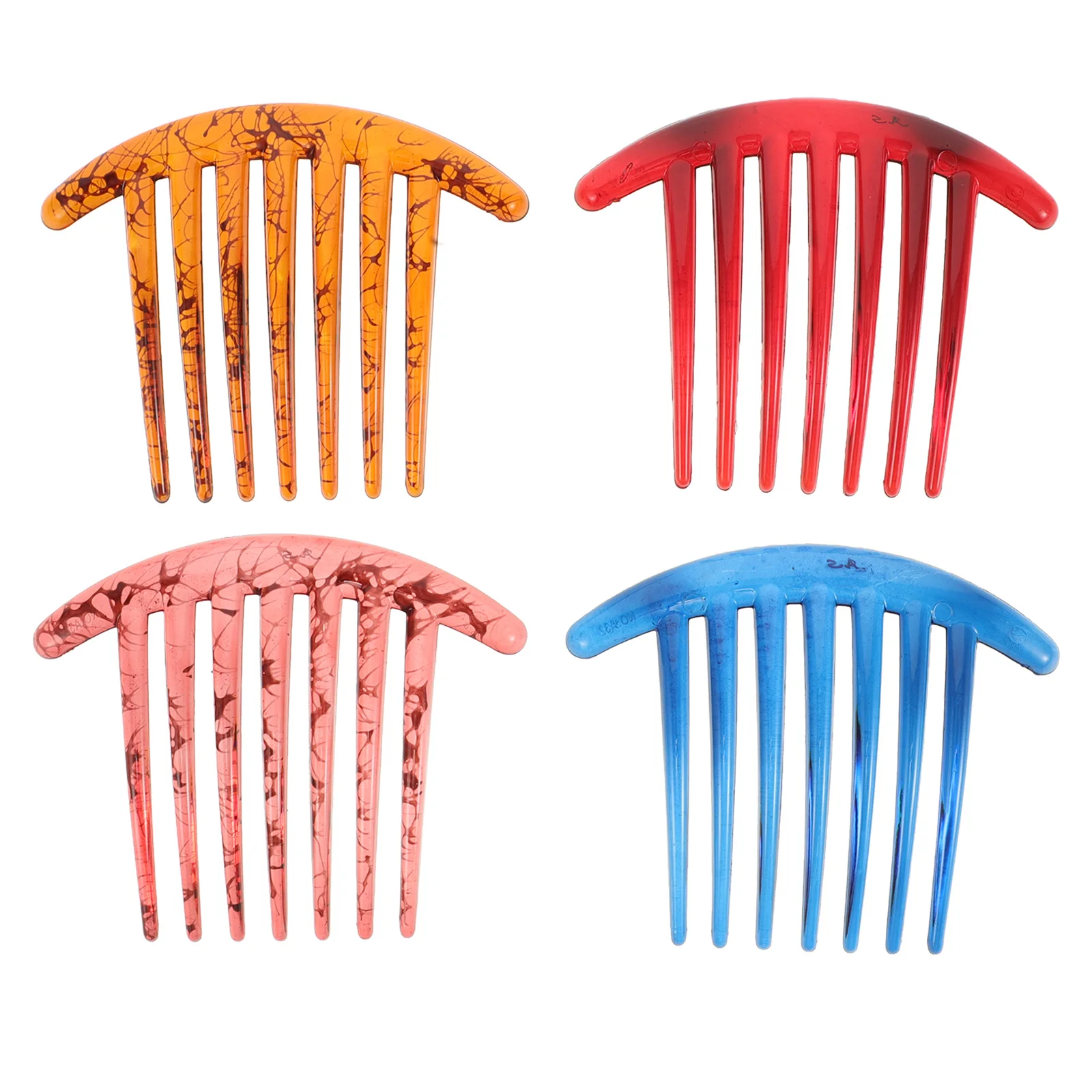 

4 Pcs European and American Women's Hair Accessories Comb Plastic Decorative Combs