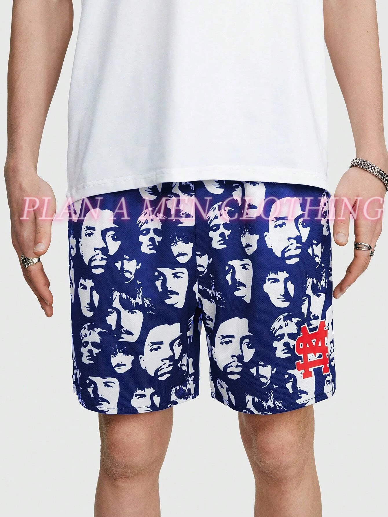 mens Vintage Summer Grunge Punk Printed Drawstring Basketball Shorts Casual Vacation Beach Daily Life men Adullt Trunks