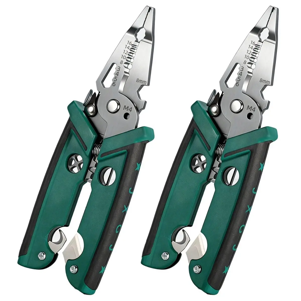 DT38 18 in 1 Electrician Pliers Multifunctional Wire Stripper Crimper Pliers Crimping Cutting Professional Electrician Tool C