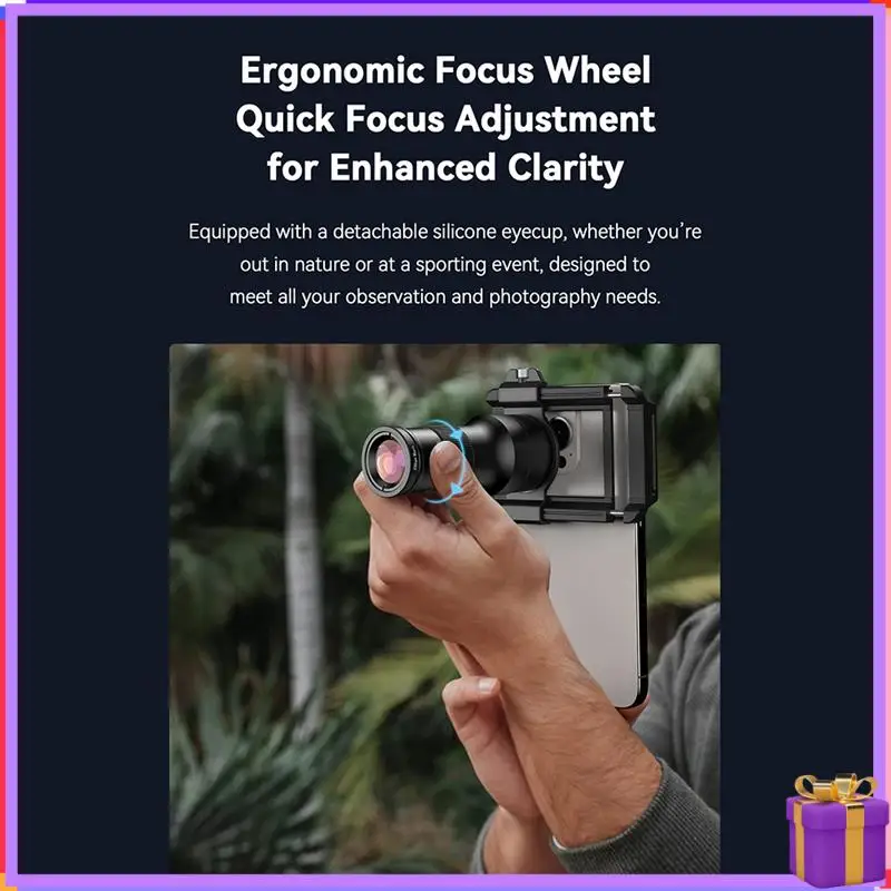

Advanced Mobile Phone Telephoto Macro Lens Kit 6X Telephoto Lens+150Mm Macro Lens For Iphone 16/15/14 With Universal Phone Mount