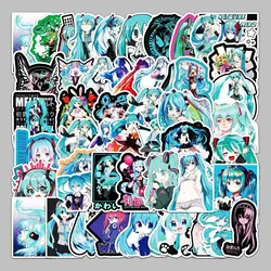 50pcs Cute Virtual Singer Hatsune Miku Cartoon Graffiti Stickers Suitcase Laptop Scooter Sticker Decoration DIY Gift Stickers