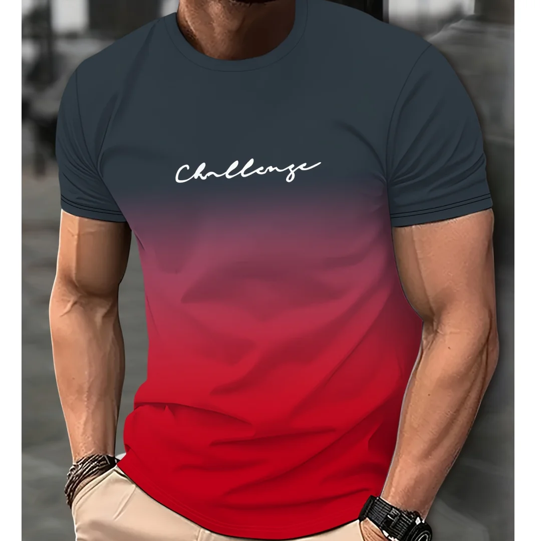 Camiseta sencilla con letras para hombre, camisa informal de manga corta con estampado 3d, ropa de uso diario, moda de verano