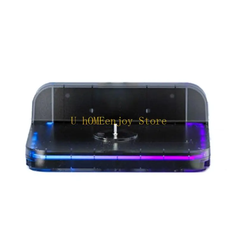 B0KF Stand Storage Bracket for Game Console with Controller Hanger and Light