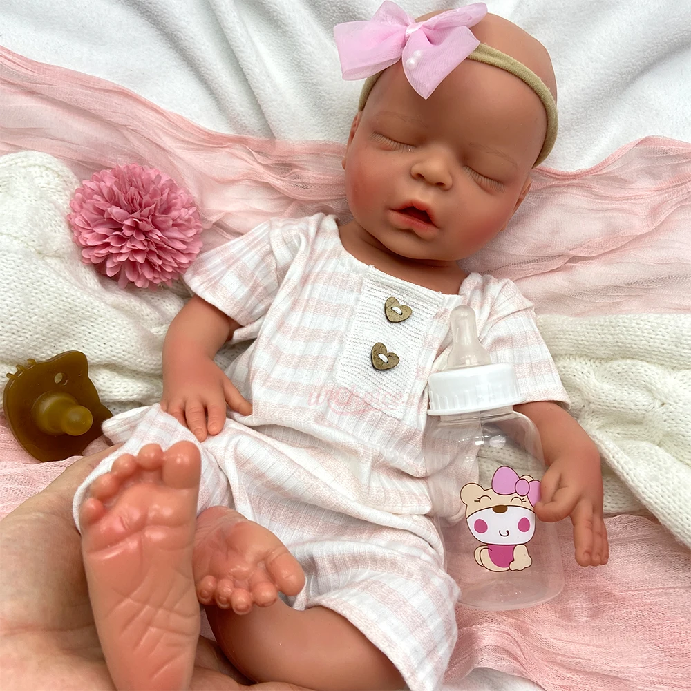 18인치 전체 몸 부드러운 실리콘 재태어난 아기 소녀는 미술 수집자를 위한 눈에 보이는 정맥 인형을 사용할 수 있습니다