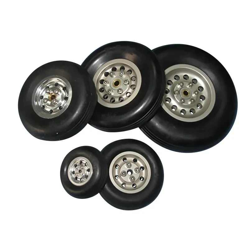 Roue en caoutchouc de moyeu en aluminium XAERO-remplacement de pneu de train d'atterrissage d'avion RC-jante et essieu usinés CNC durables