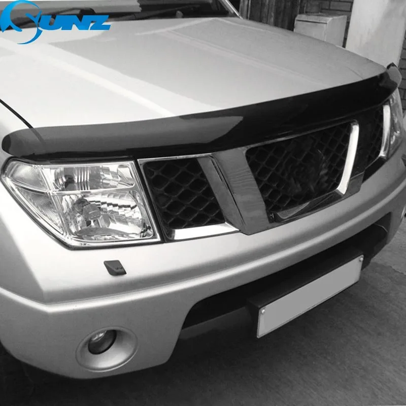 Car Bonnet Scoop Hood Guard For Nissan Navara D40 2005 2006 2007 2008 2009 2010 2011 2012 2013 Car Front Bug Shield Hood Trim