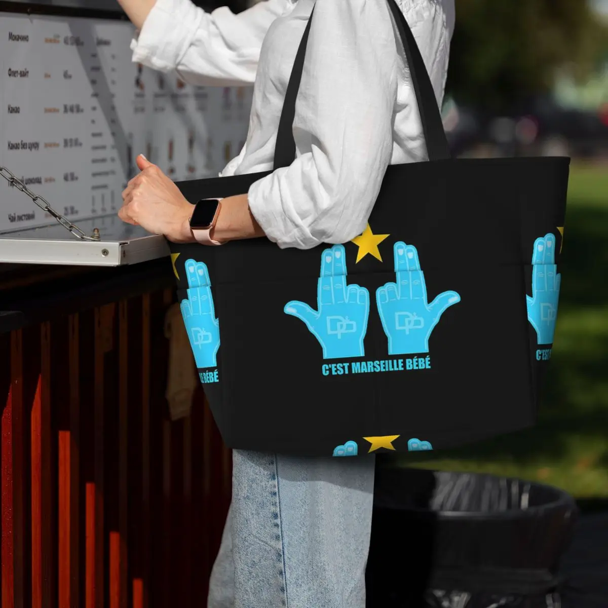 

C'est Marseille Bebe JUL Beach Tote Bag Sport Gym Yoga Duffle Large Tote Bag Women Travel Bag Fitness bag