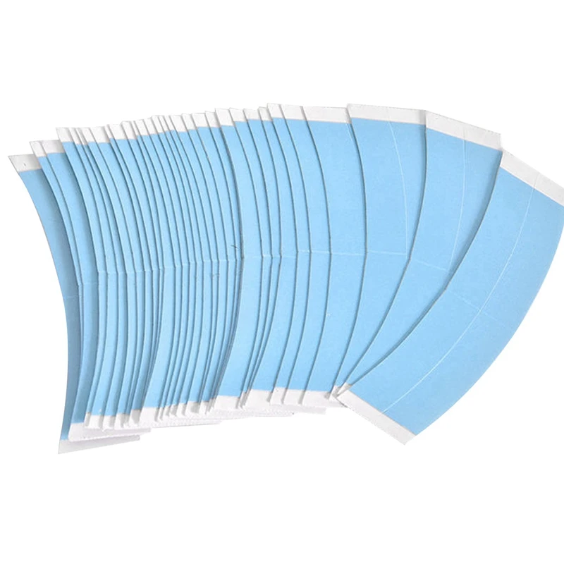 720Pc/Lot Blue Fixed Double Tape Wig Adhesive Extended Hair Tape Waterproof For Toupee Lace Wig Film With Slitting Line