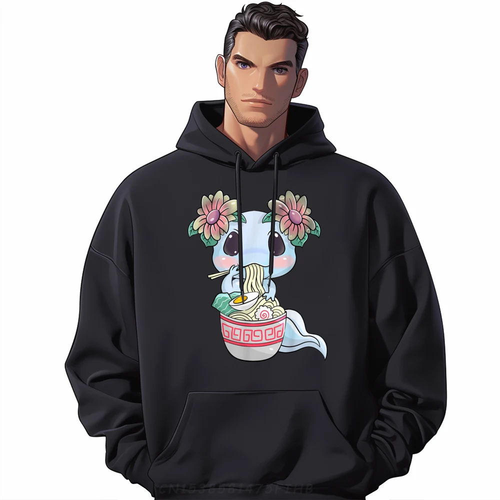 

Cute Ideas for Axolotl Eating Ramen Kawaii Brand Hoodies Streetwear Men Cool Men Christmas Sweater Long Sleeve