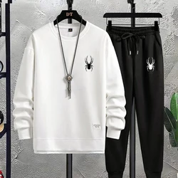 Men's Waffle Print Sets Casual T-Shirt And trousers Set Male Sports Suit Solid Color Tracksuit Loose Suits Size 4XL