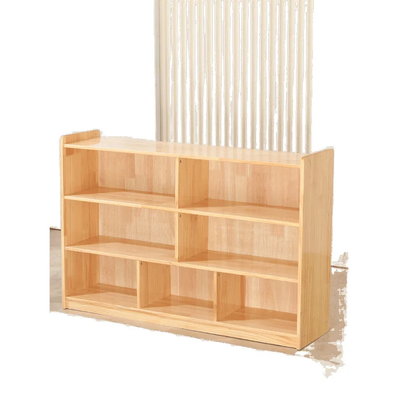 

Kindergarten solid wood toy cabinet children's storage multi-layer log frame