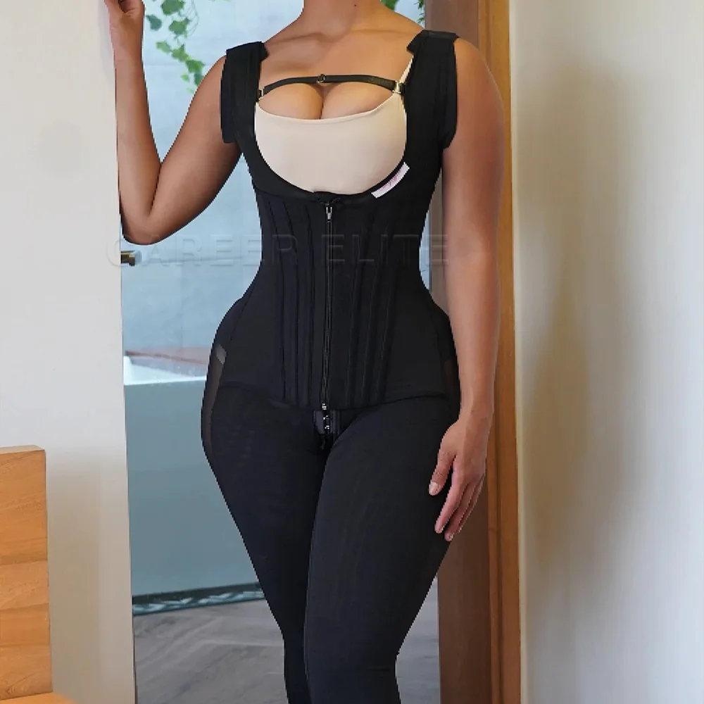 Faja Body Shaper Woman Full Body Waist Trainer Tummy Control Butt Lifter High Compression Length Pants Shaper Girdles Shapewear