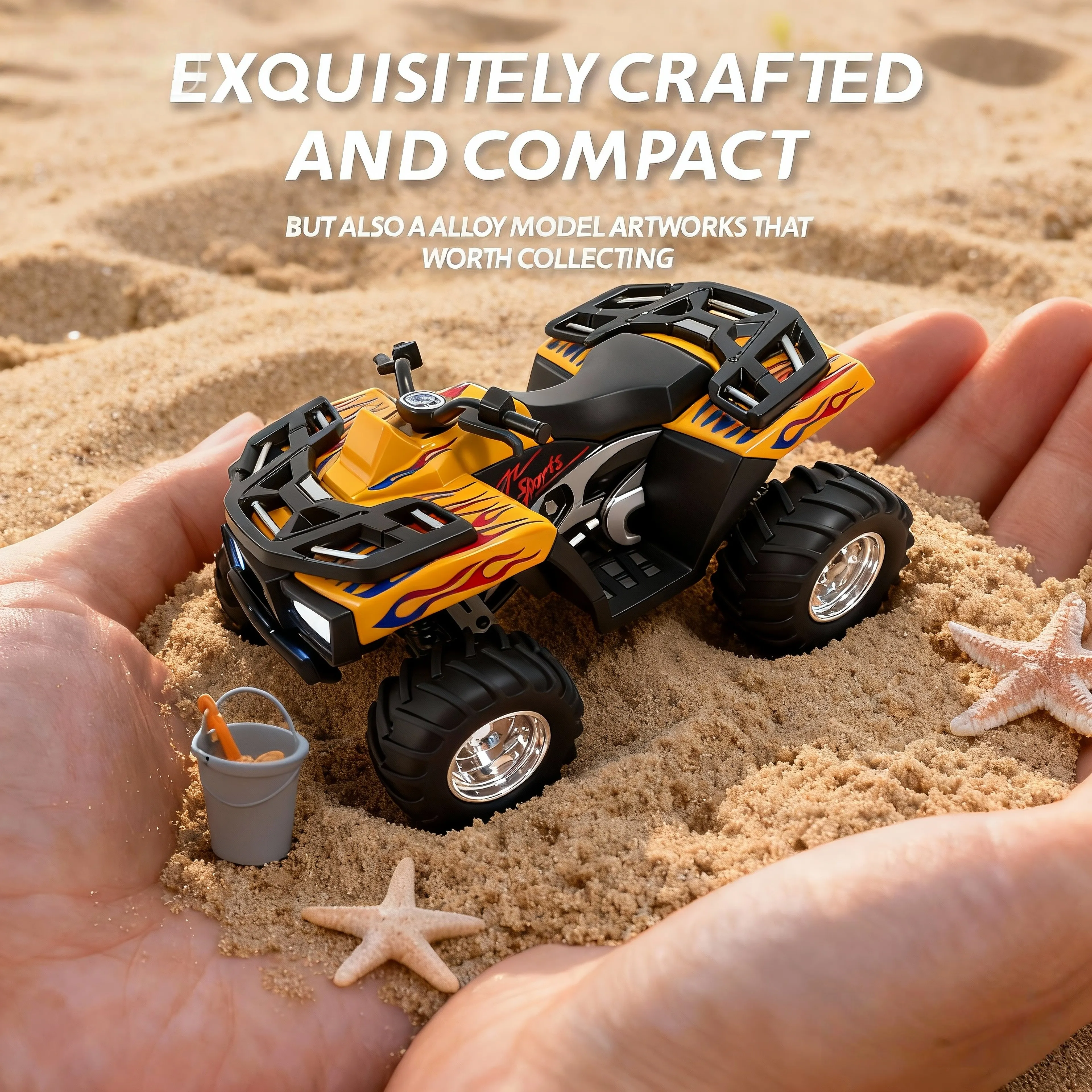 Brinquedo de motocicleta de praia com controle remoto de metal em escala 1:64 com luzes piscantes de som realista de 3 velocidades recarregável por USB 2,4 GHz