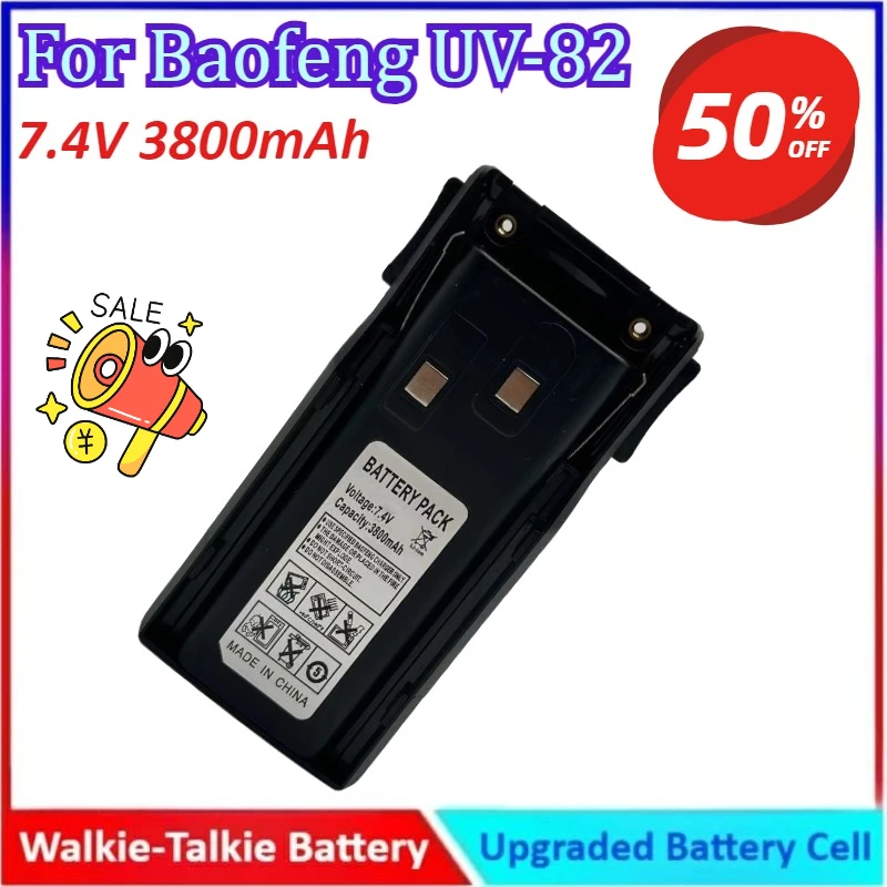 

7.4V 3800mAh Walkie Talkie Battery For Baofeng UV-82 High-Capacity Replacement Battery