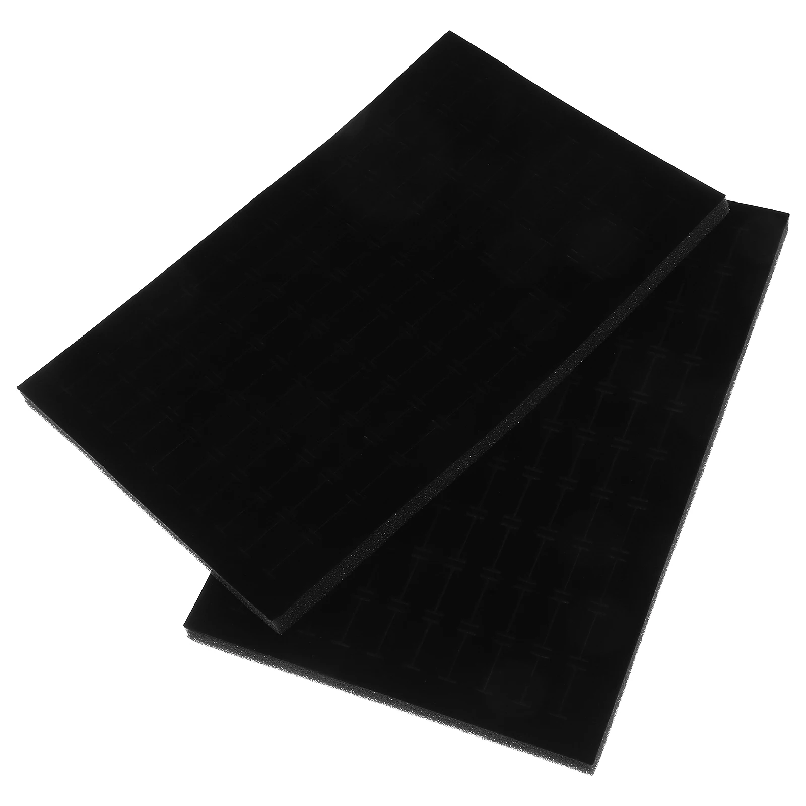 

2pcs Black Jewelry Box Pad Sponge Inserts for Ring Earring Storage Protective Foam Mat Enough Slots Prevent Scratches Jewelry