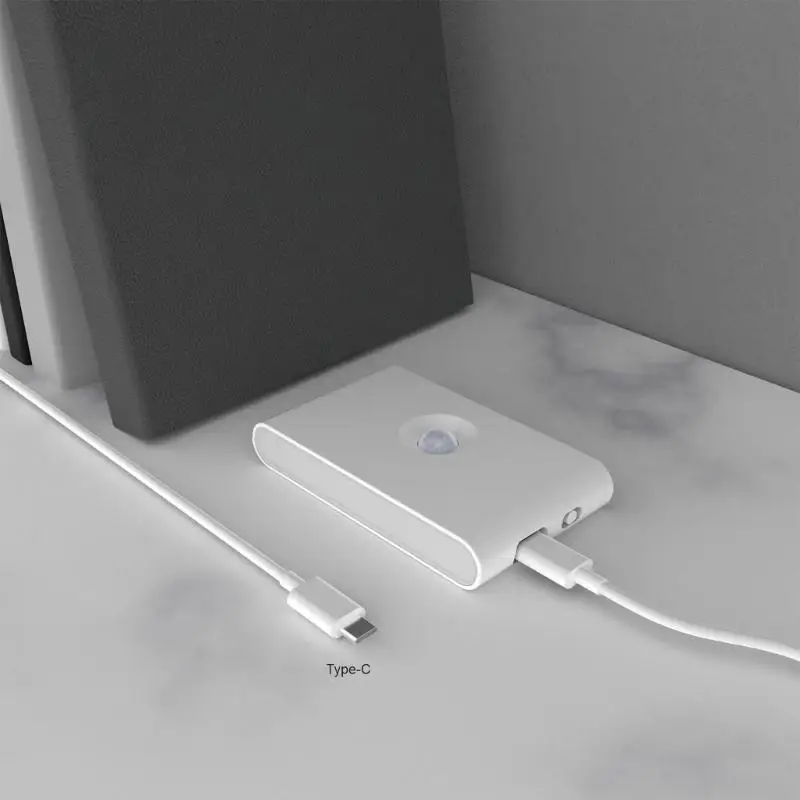 G99A USB USB LED ricaricabile Motion Sensing Night Light con piastra montaggio magnetico da 400 mAh Adatta per le scale da