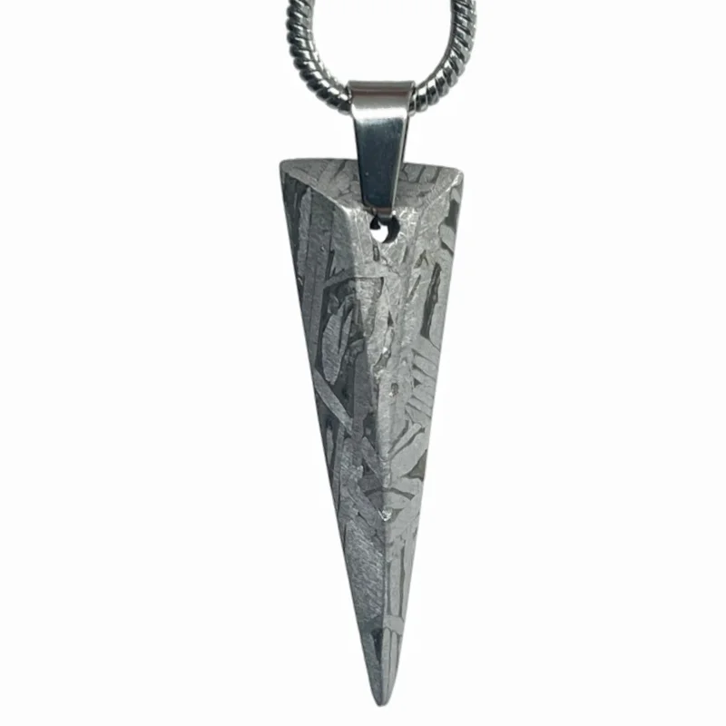 Muonionalusta Iron Meteorite Pendant Multiple Shapes Natural Space Rock Necklace Charm Mineral Collectible Jewelry Gift